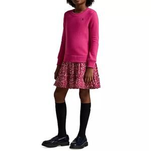 Polo Ralph Lauren Girls XL NEW Sweater Shirt Dress poplin skirt layered preppy